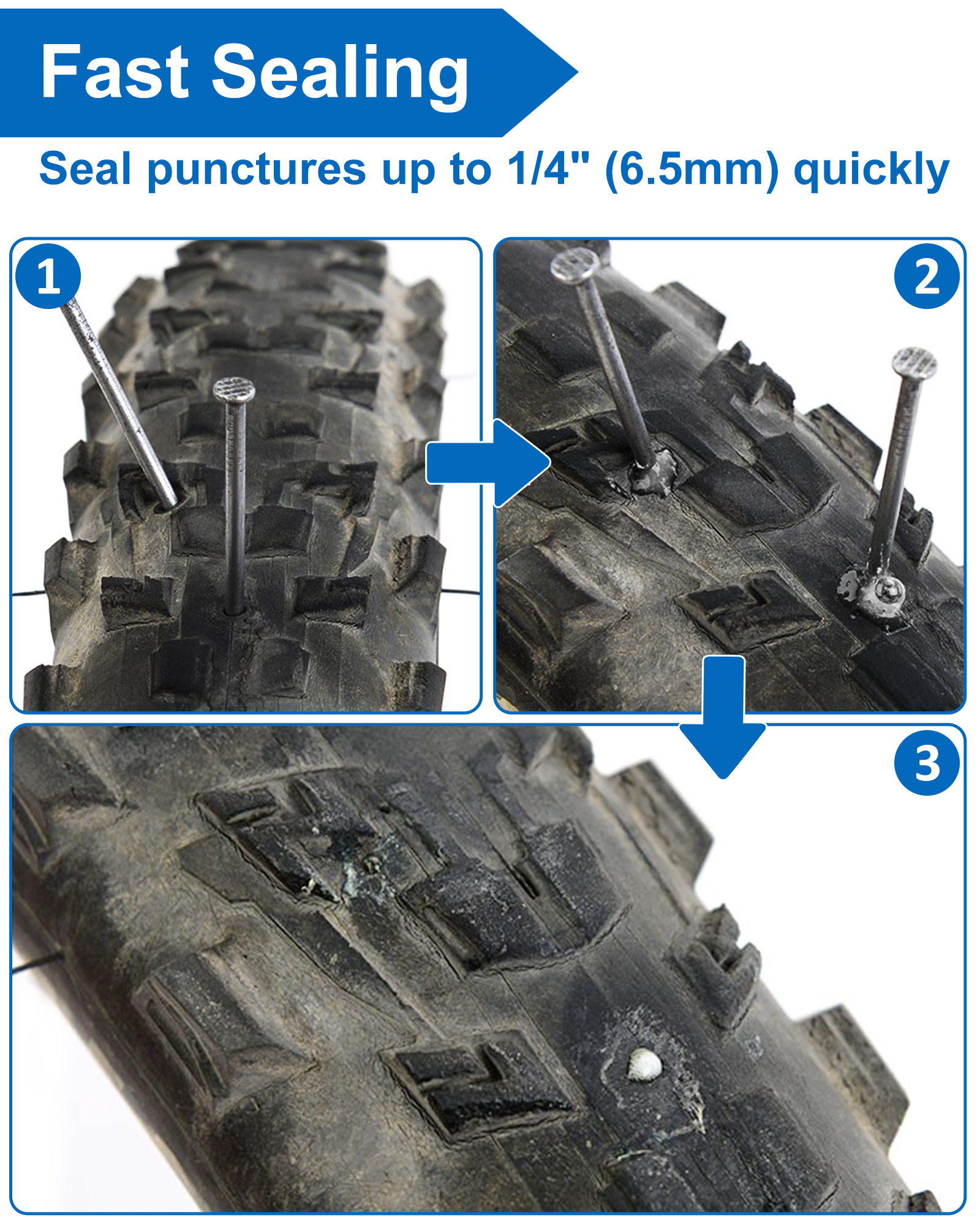 Beanewone Tubeless Tire Sealant, 500ml Bike Tire Sealant with Tubeless Sealant Injector, Delivers Long-Lasting Sealant Directly to MTB & Road Bicycle Tires