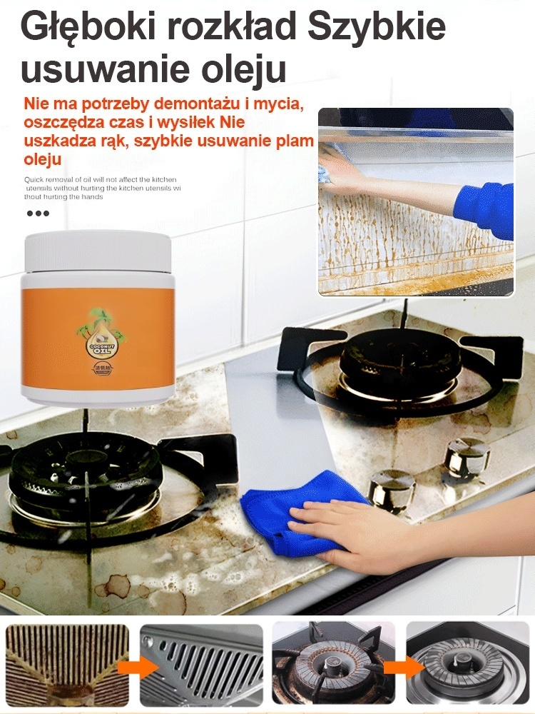 【Ekstrakt z naturalnego oleju kokosowego】Silny środek czyszczący, bezpieczny dla skóry 🥥✨