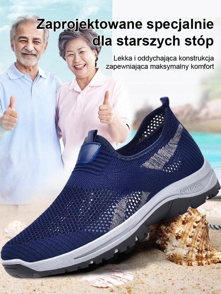 Oddychająca siateczka, nie duszne stopy, antypoślizgowe buty do chodzenia taty