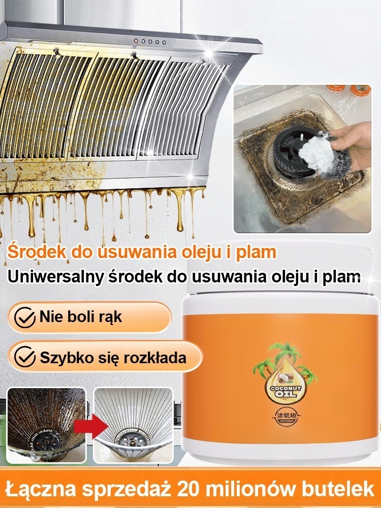 【Ekstrakt z naturalnego oleju kokosowego】Silny środek czyszczący, bezpieczny dla skóry 🥥✨