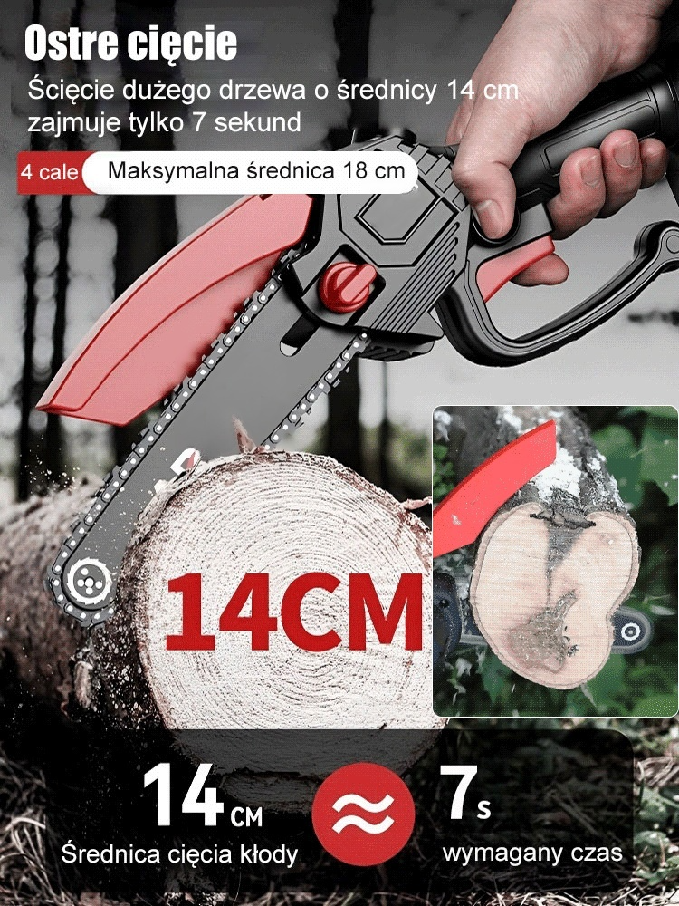 Niemiecka 4-calowa piła jednoręczna na baterie litowe