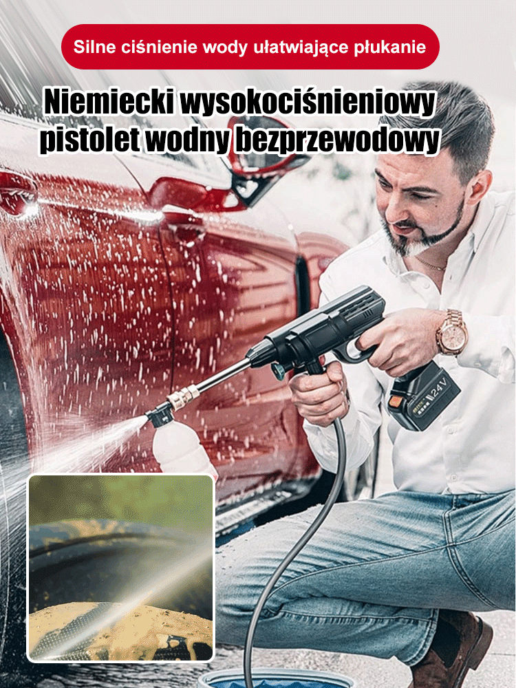 Niemiecki wysokociśnieniowy pistolet wodny bezprzewodowy