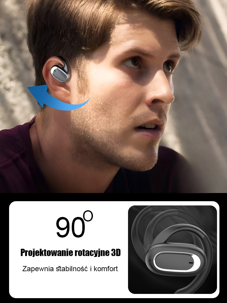 Otwarte stereo otwarte OWS -Bluetooth -earfones