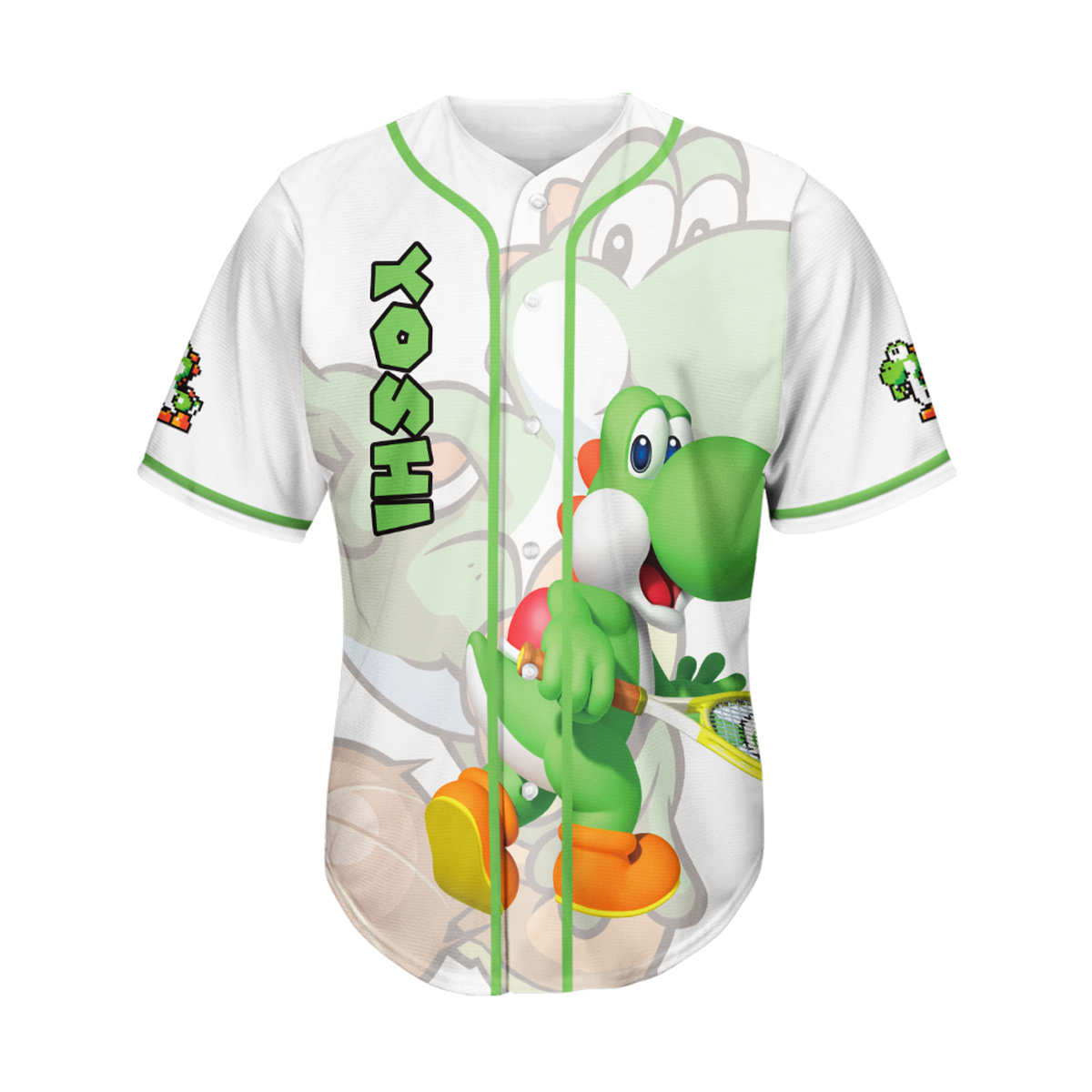 Mario Sports Yoshi Play Tennis Custom Name Shirt Jersey