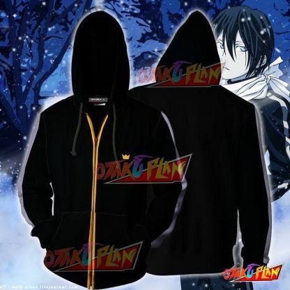 Noragami Yato Black Hoodie Cosplay Jacket Zip Up-otakuplan
