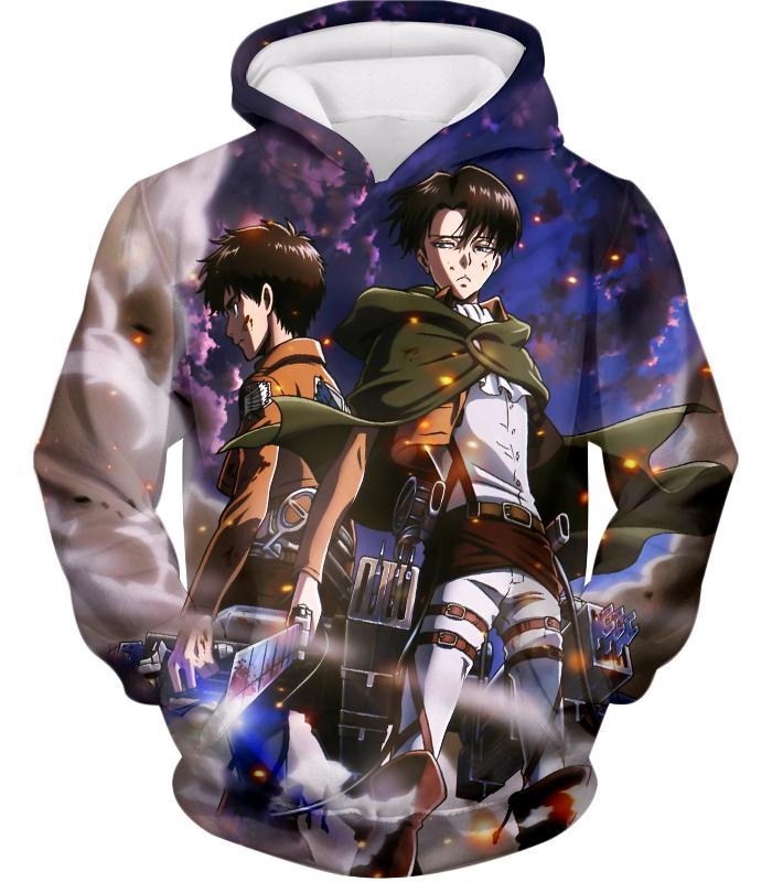 Attack on Titan Awesome Captain Levi and Eren Yeager Hoodie AOT013 ...