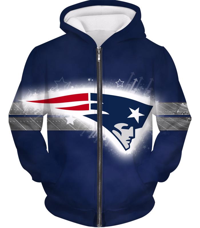 New England Patriots Symbol Logo Zip Up Hoodie - Fashion 3D Zip Up ...