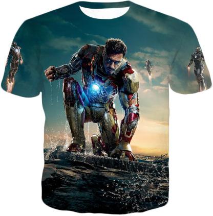 Best Avenger Iron Man Tony Stark Action Print T-Shirt IM035-otakuplan