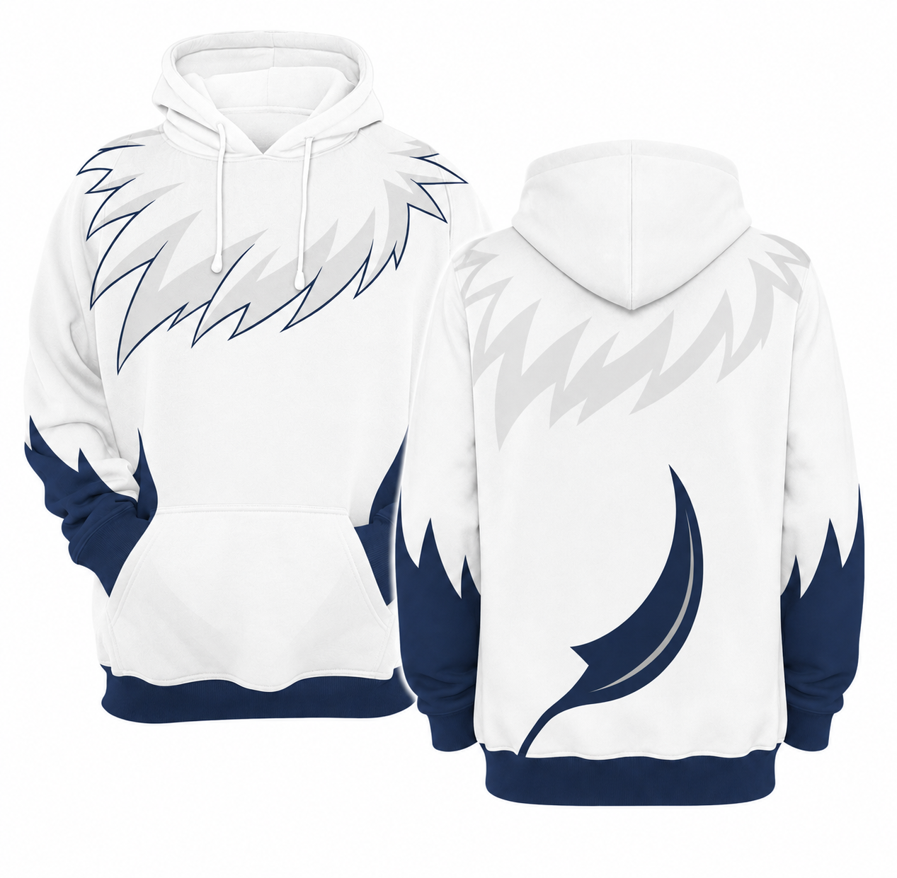 Absol White Sickle Cosplay Hoodie - front and back views