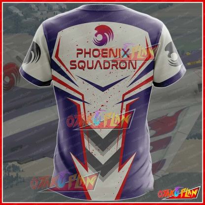 Ace Combat Phoenix Squadron Purple And White T-shirt-otakuplan