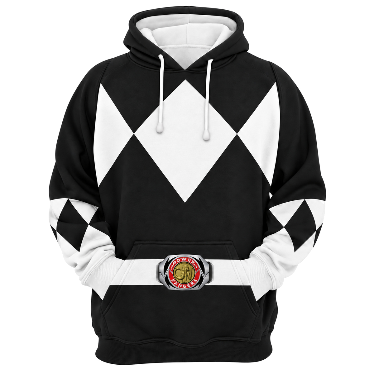 Mighty Morphin Black Ranger Cosplay Hoodie - front view
