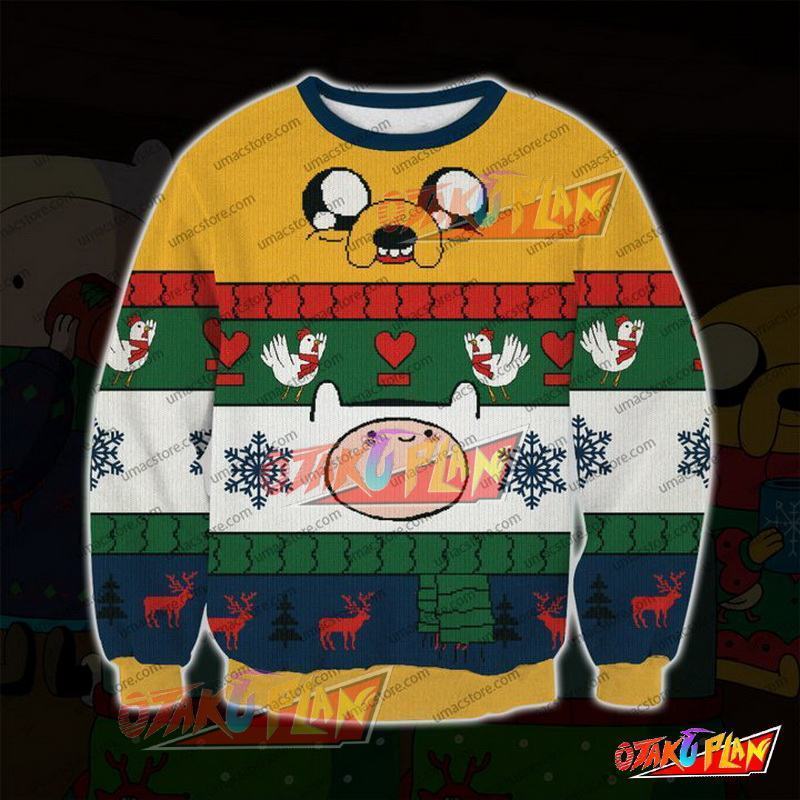 Adventure Time 3D Print Ugly Christmas Sweatshirt-otakuplan