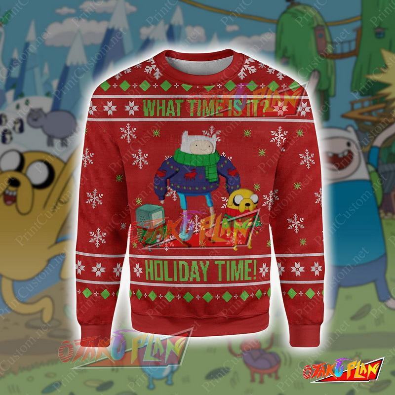 Adventure Time Christmas 3D Print Ugly Christmas Sweatshirt-otakuplan