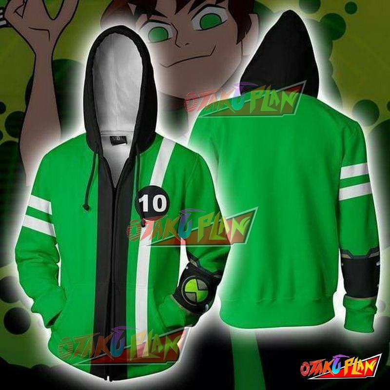 Ben 10 Green Costume Zip Up Hoodie Jacket-otakuplan