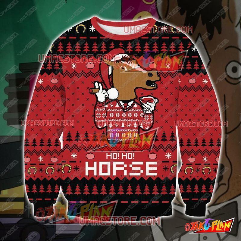 Bojack Horseman 3D Print Ugly Christmas Sweatshirt-otakuplan