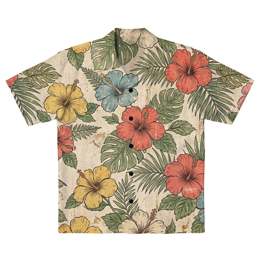 Hawaii Paradise Bird Leaf Camp Shirt