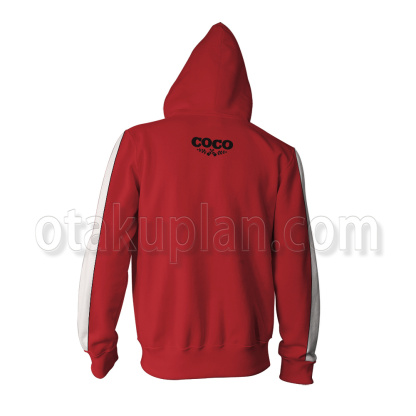 Coco Miguel Red White Striped Coat Cosplay Zip Up Hoodie – otakuplan