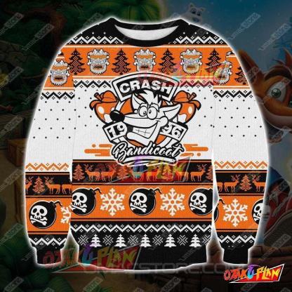Crash Bandicoot 3D Print Ugly Christmas Sweatshirt-otakuplan