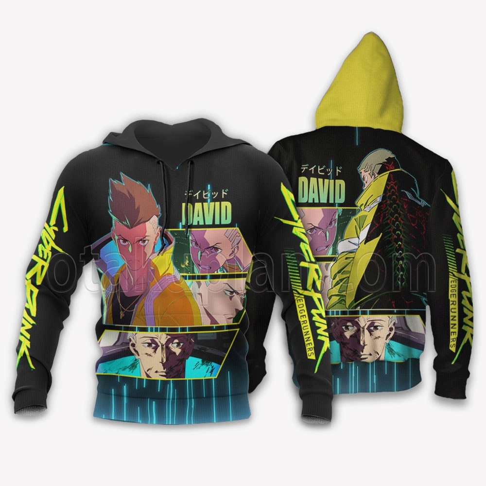 Cyberpunk David Martinez Custom Hoodie Yellow – otakuplan