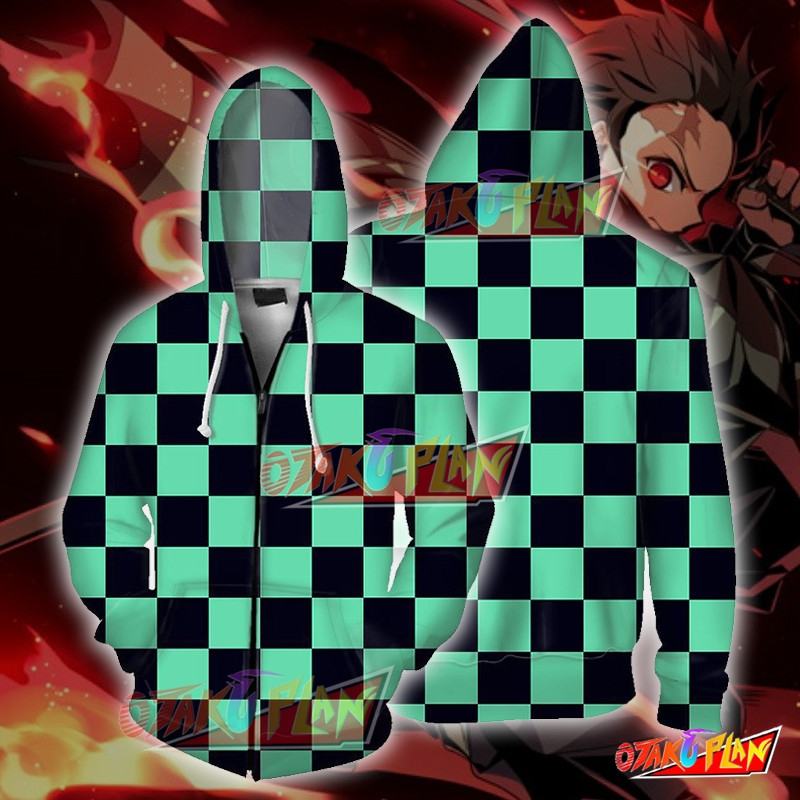 Demon Slayer Kamado Tanjirou Cosplay Zip Up Hoodie-otakuplan