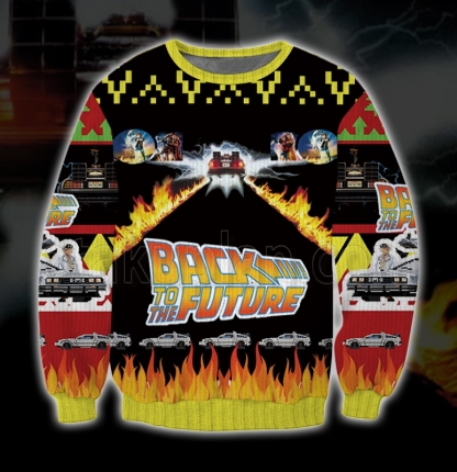 Doc And Marty Fire Streaks Back To The Future Ugly Christmas Sweatshirts