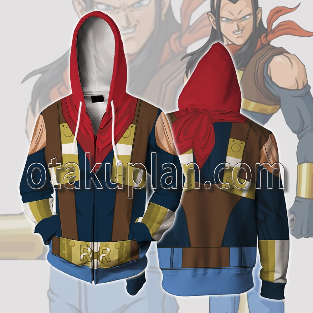 パーカー DB SUPER ANDROID NO.17 PULLOVER HOODED S Dragon Ball Super Android 17 Cosplay Zip Up Hoodie – otakuplan