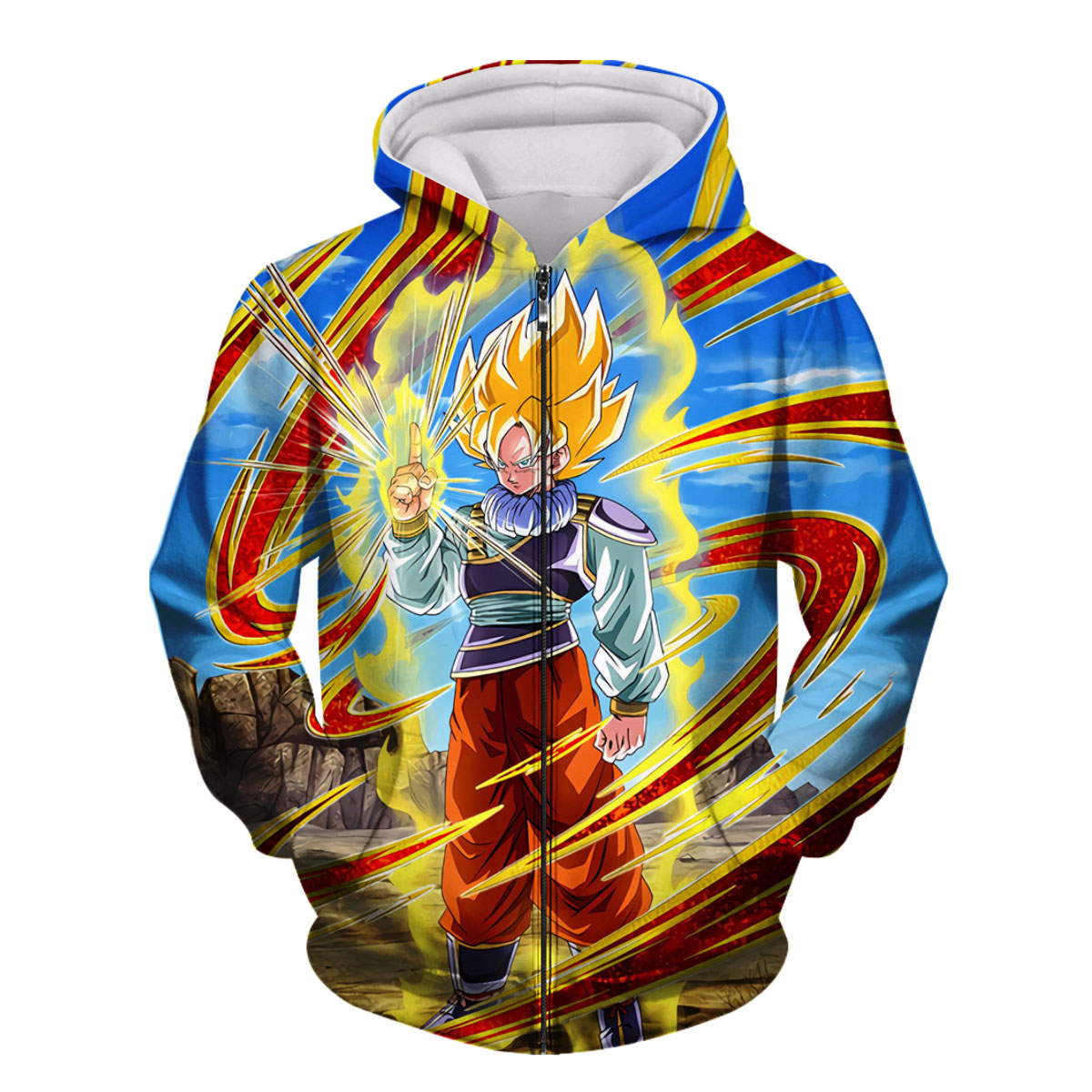Dragon Ball Z Future Trunks - Super Saiyan Energy Spiral Desert Combat Anime Apparel