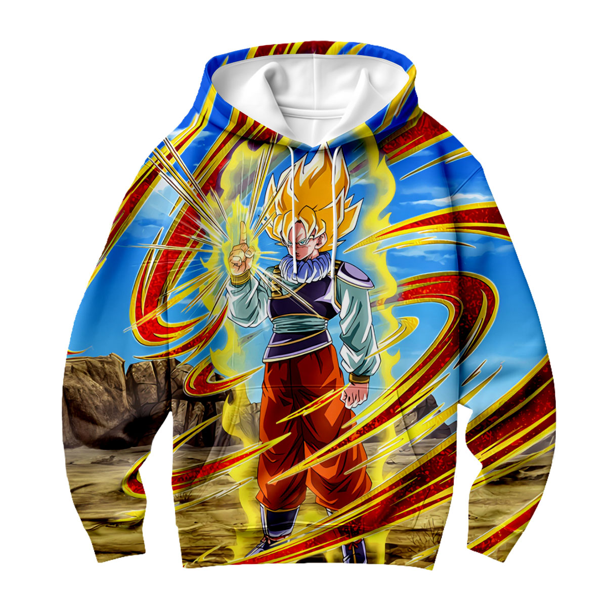 Dragon Ball Z Future Trunks - Super Saiyan Energy Spiral Desert Combat Anime Apparel