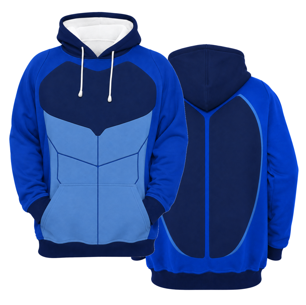 Heracross Blue Plates Cosplay Hoodie - front and back views