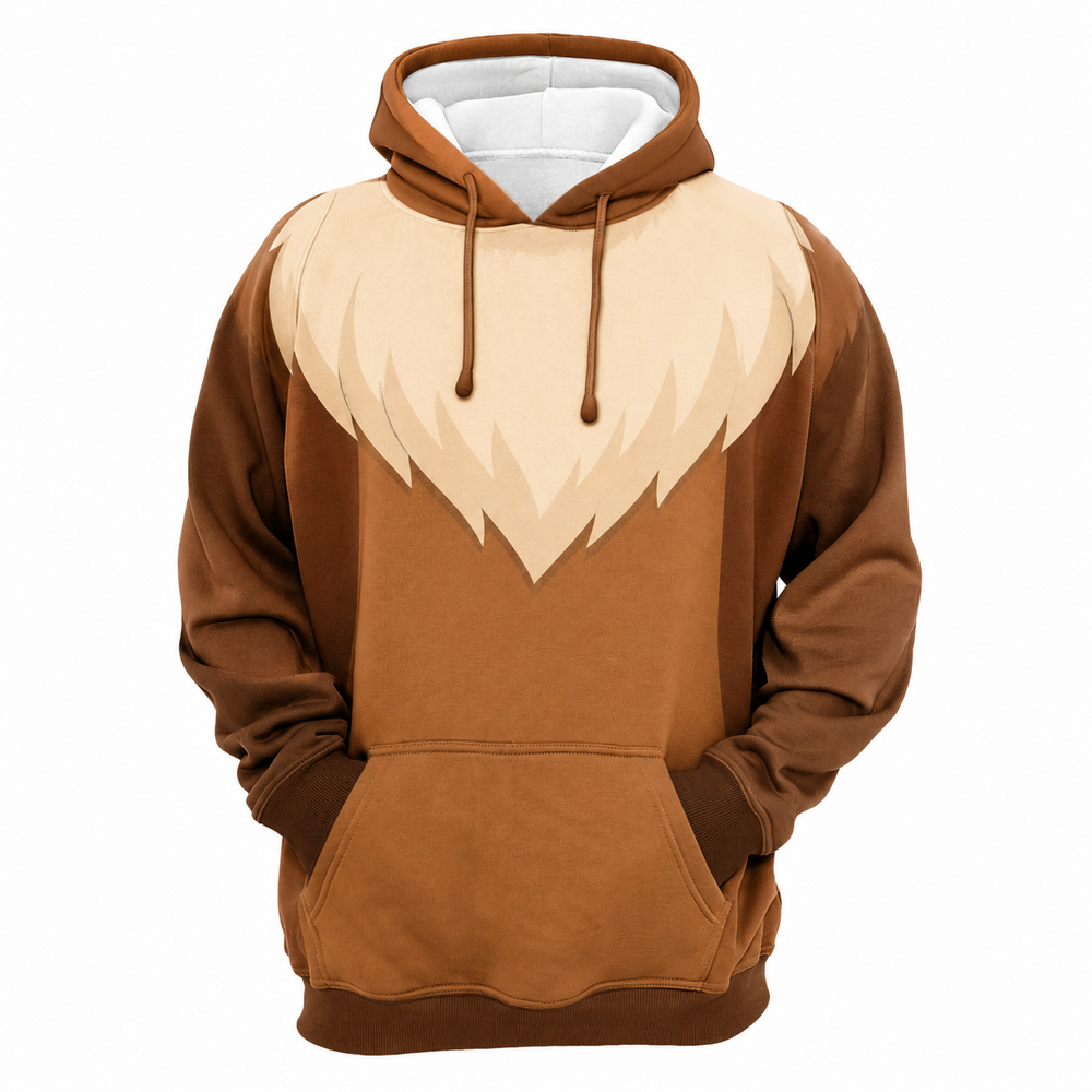Eevee Brown Fur Cosplay Hoodie - front view