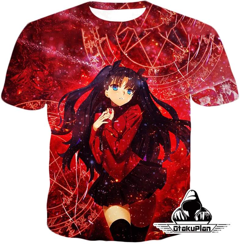 Fate Stay Night Super Hot Rin Tohsaka Red Action T-Shirt FSN036-otakuplan