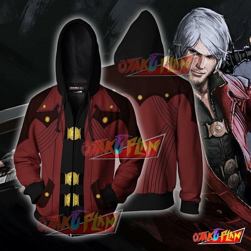 Dante Devil May Cry Hoodie Cosplay Jacket Zip Up-otakuplan