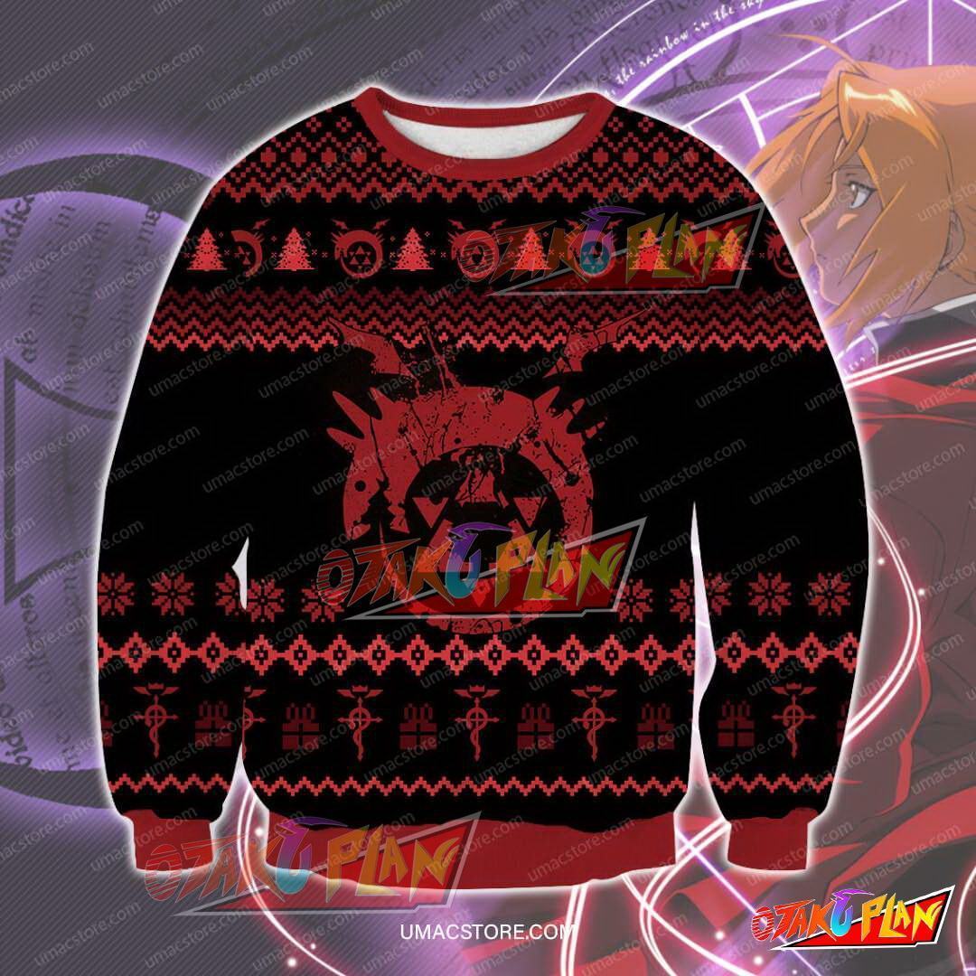 Fullmetal Alchemist 1209 3D Print Ugly Christmas Sweatshirt-otakuplan