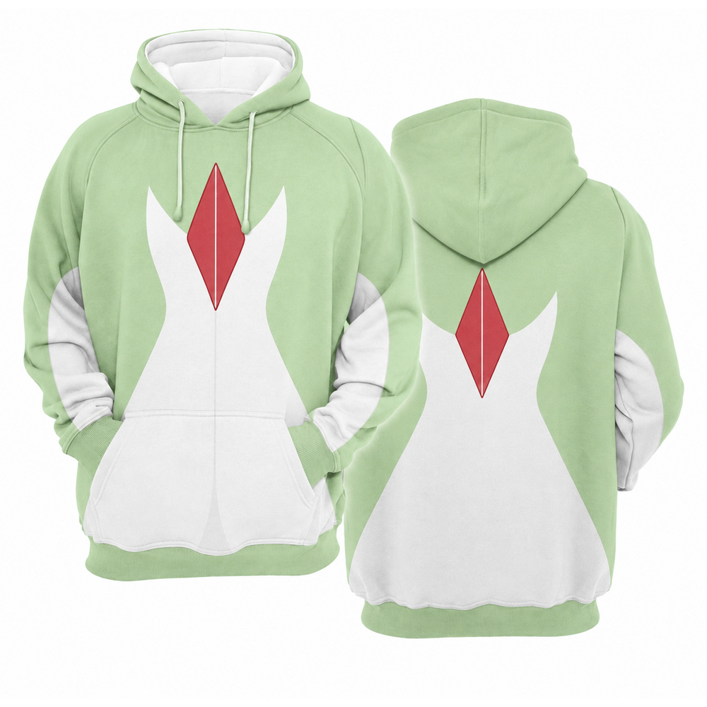 Gardevoir Mint Flow Cosplay Hoodie - front and back views