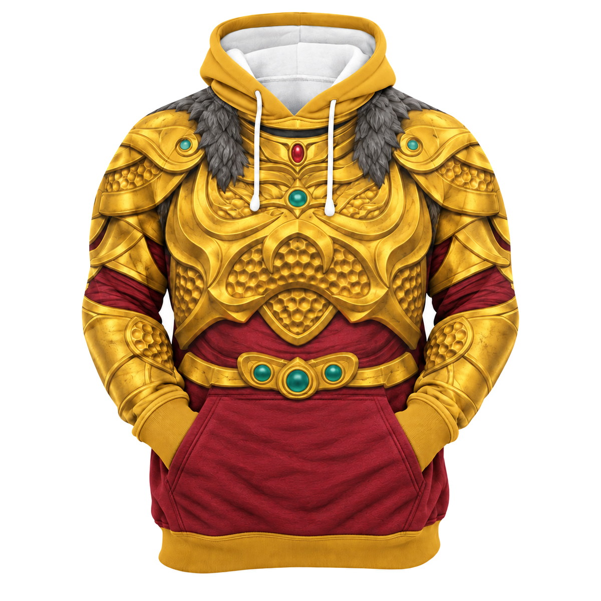 Goldar Gold Armor Cosplay Hoodie - front view