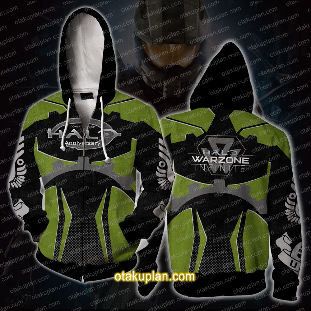 Halo Infinite Warzone Combat Evolved Anniversary Zip Up Hoodie-otakuplan