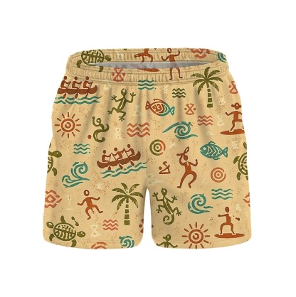 Hawaii Ancient Tapa Glyph Camp Shirt