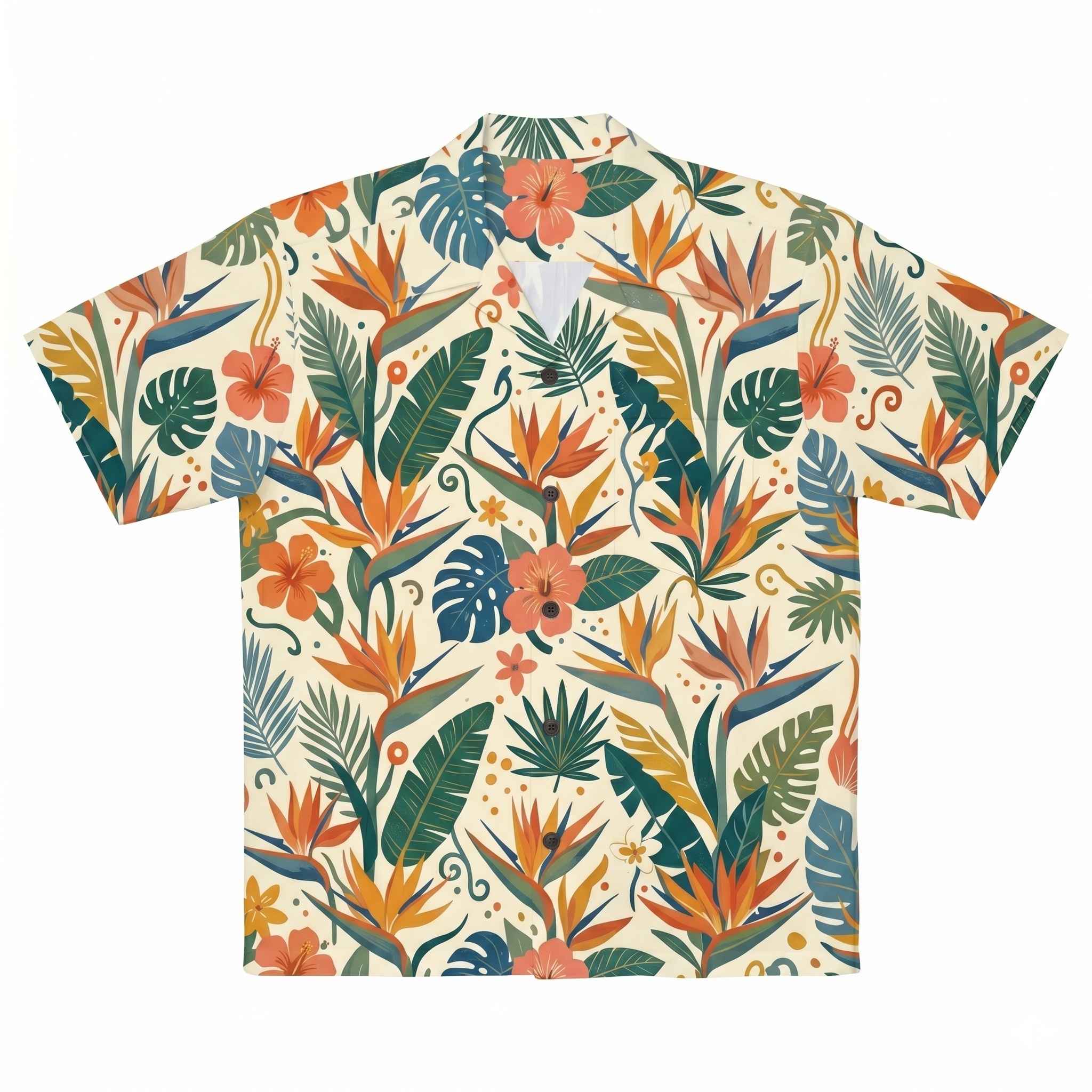 Hawaii Coastal Paradise Floral Camp Shirt