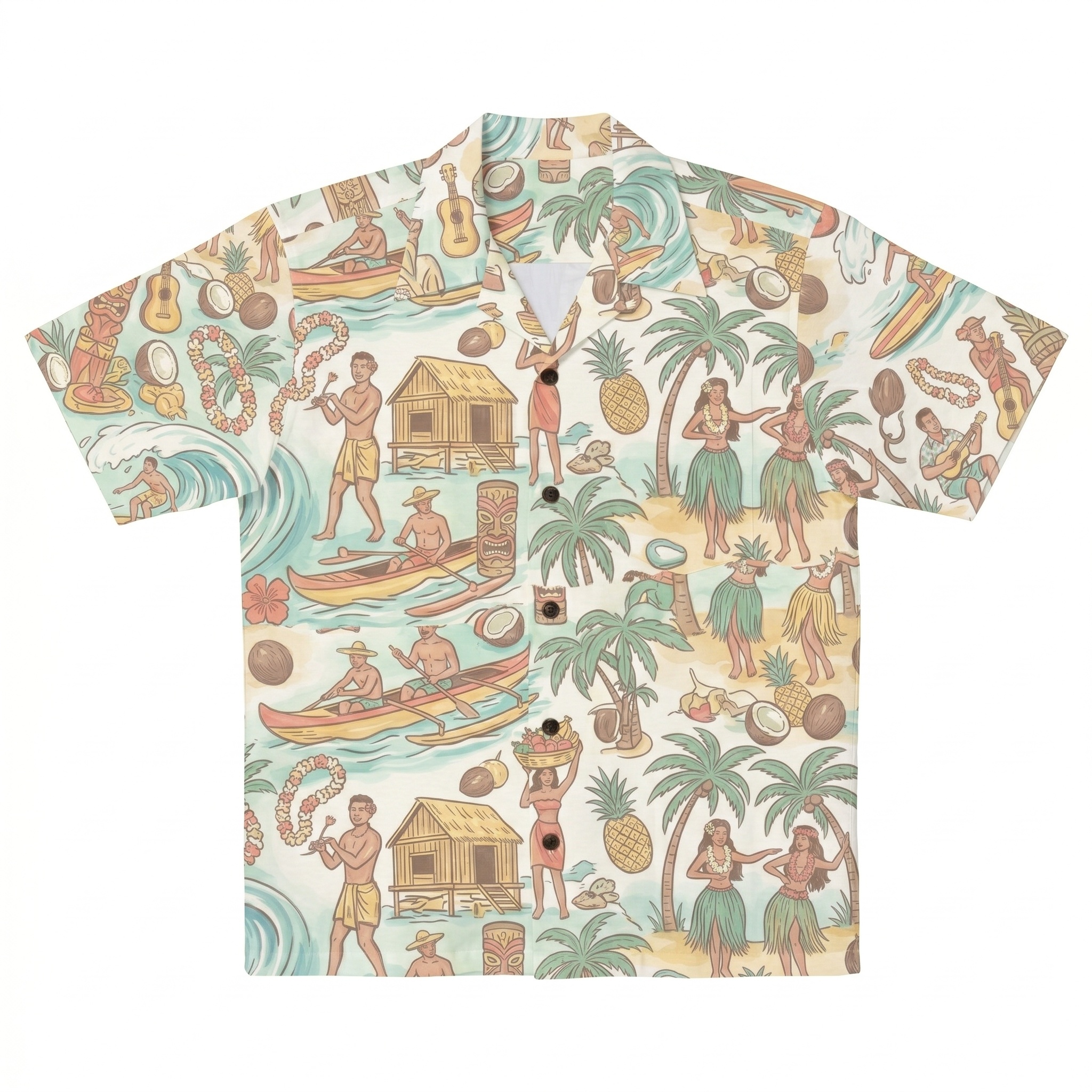 Hawaii Coastal Village Scenic Camp Shirt