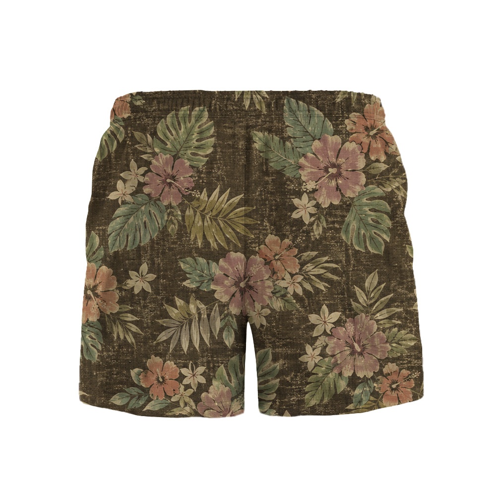 Hawaii Coffee Garden Hibiscus Palm Camp Shirt