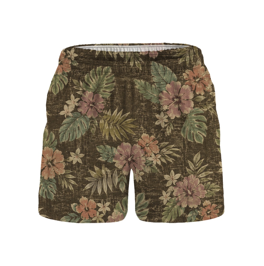 Hawaii Coffee Garden Hibiscus Palm Camp Shirt