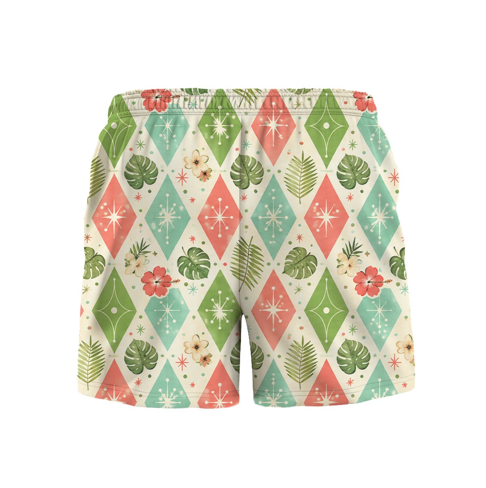 Hawaii Cream Atomic Green Diamond Camp Shirt