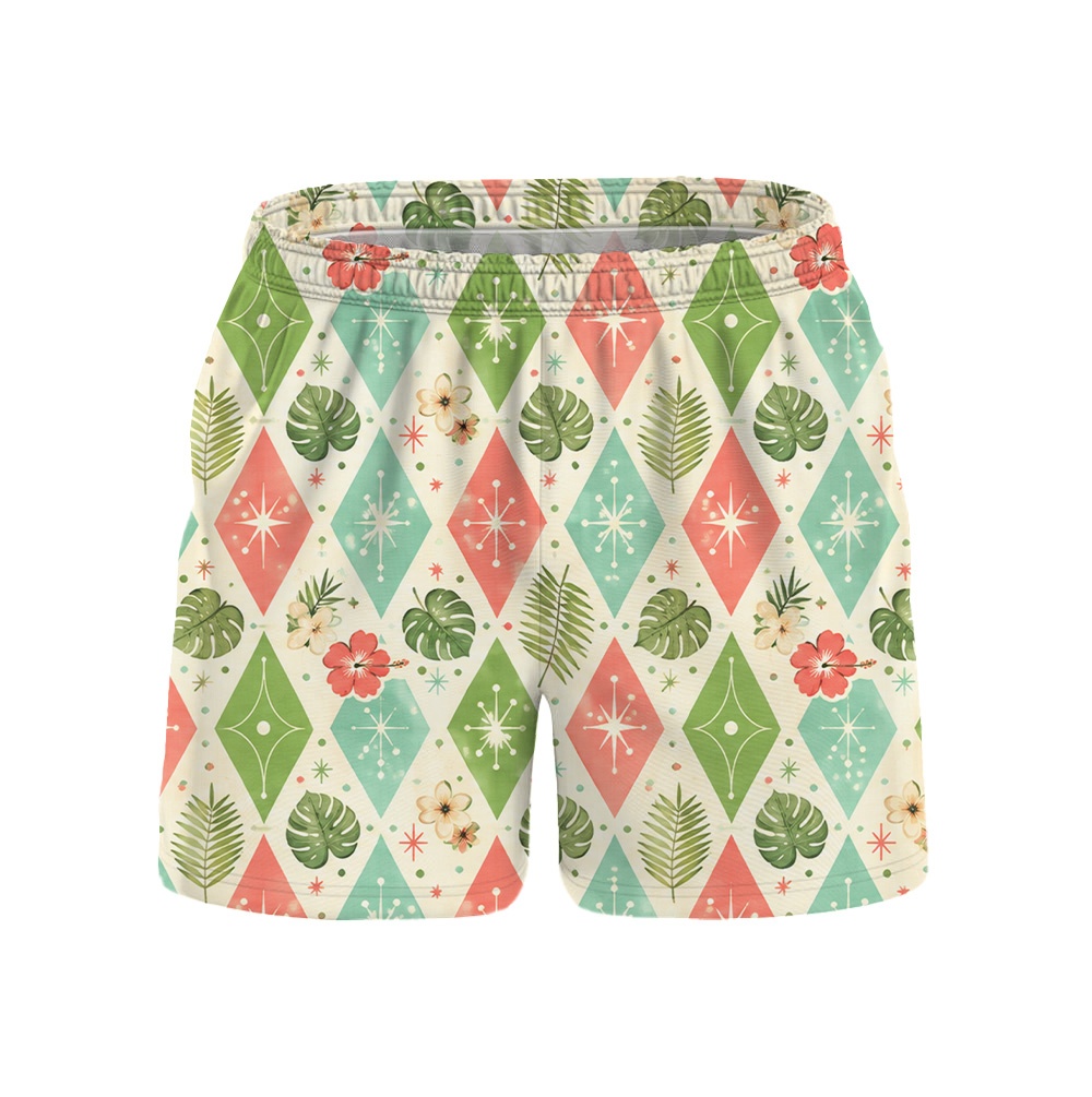 Hawaii Cream Atomic Green Diamond Camp Shirt