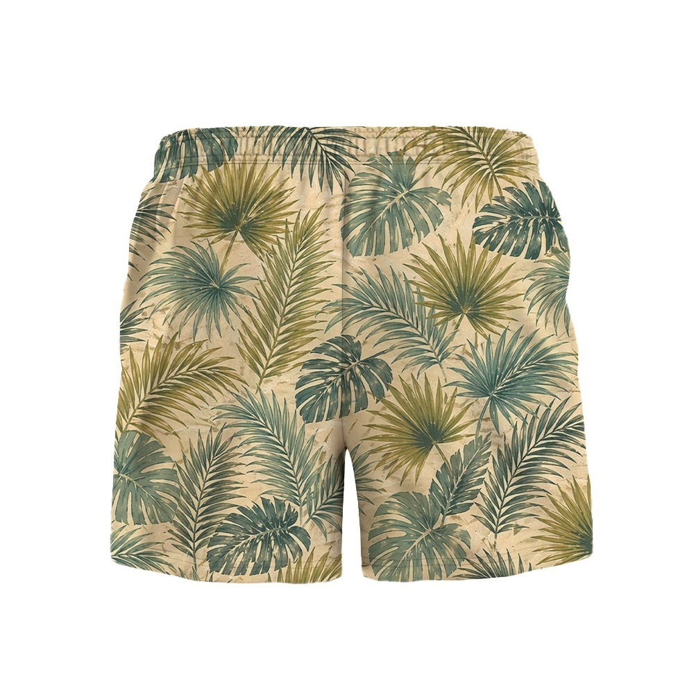 Hawaii Fan Palm Frond Drawstring Shorts