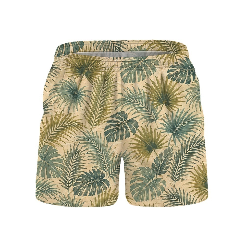 Hawaii Fan Palm Frond Drawstring Shorts