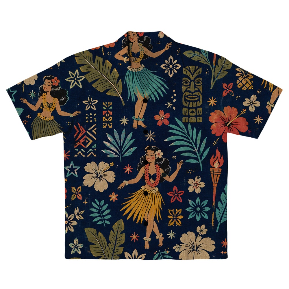 Hawaii Hula Midnight Hula Camp Shirt