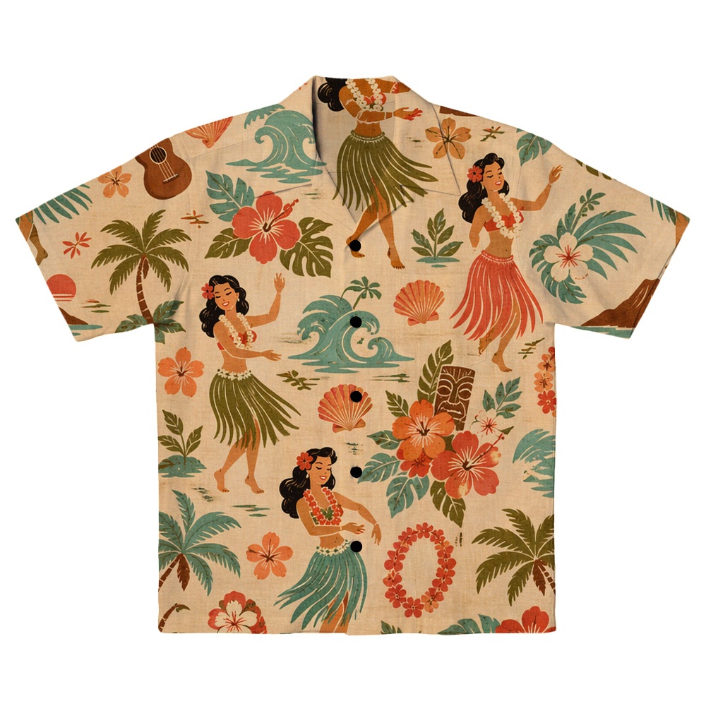 Hawaii Hula Vintage Hula Camp Shirt