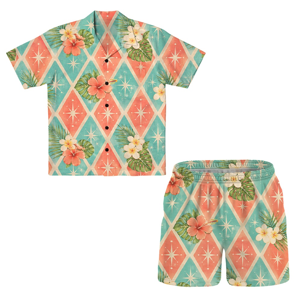 Hawaii Ivory Atomic Tropical Diamond Camp Shirt