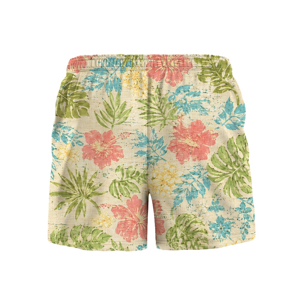 Hawaii Ivory Pastel Monstera Bloom Camp Shirt