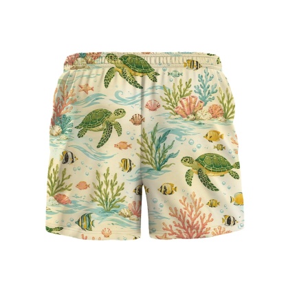 Hawaii Ivory Turtle Reef Bloom Camp Shirt